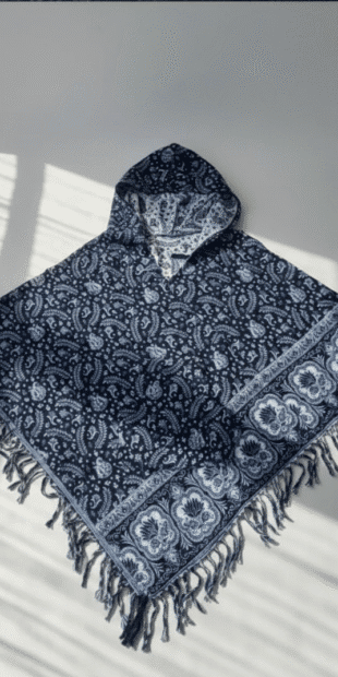 Wholesale Hooded Paisley Ponchos | Artisanal Patterned Shawl Manufacturer & Exporter